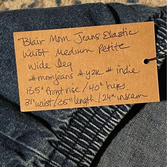 Vintage Blair Medium Petite Wide Leg Mom Jeans Elastic Waist - Picture 5 of 11